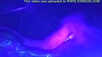 Home alone fun with a big blacklight and his solo masturbation