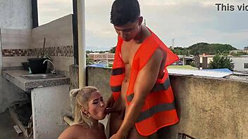 Young wife rides and gets fucked by her boss's friend