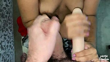 Older woman’s cuckold fantasy with a dildo