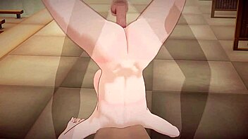 Beautiful anime porn with moaning Asuna and big tits