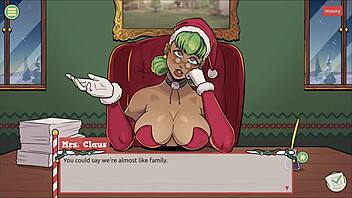 Femboy Santa elf gets cummed on in 3D game
