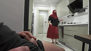 Maid catches employer pleasuring himself and decides to help him
